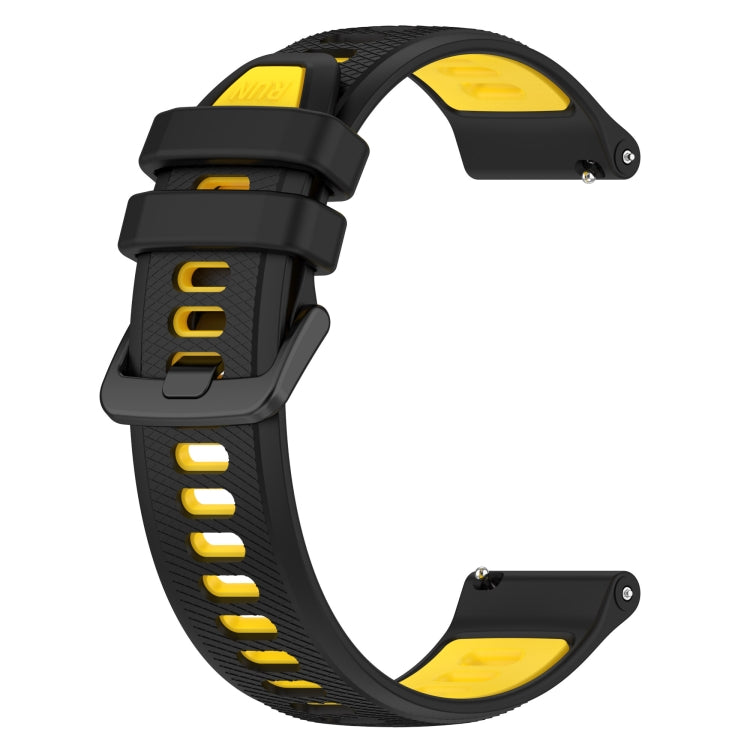 For Honor Watch Dream 22mm Sports Two-Color Silicone Watch Band(Black+Yellow) - Watch Bands by buy2fix | Online Shopping UK | buy2fix