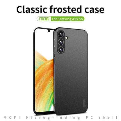 For Samsung Galaxy A55 5G MOFI Fandun Series Frosted PC Ultra-thin All-inclusive Phone Case(Blue) - Galaxy Phone Cases by MOFI | Online Shopping UK | buy2fix