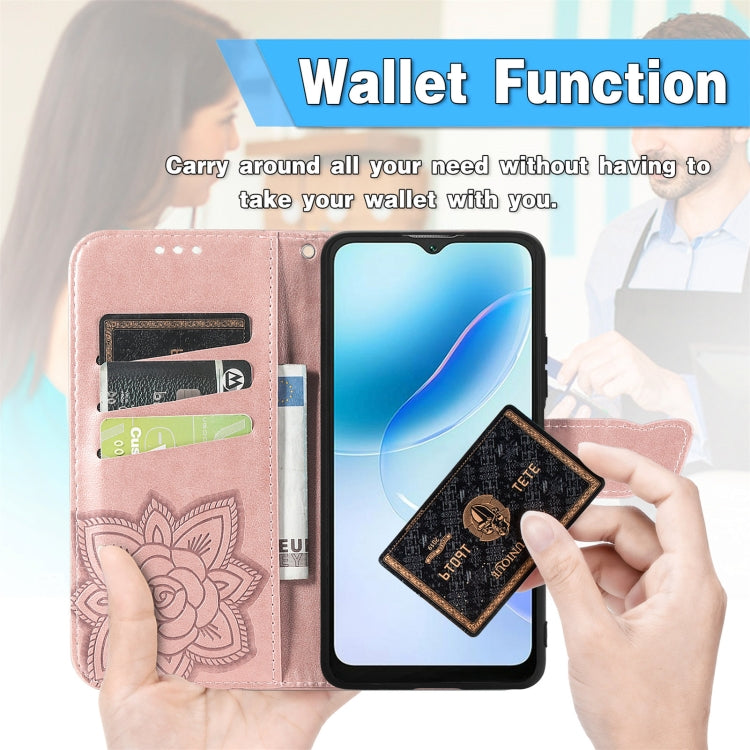 For Blackview A53 Butterfly Love Flower Embossed Leather Phone Case(Pink) - More Brand by buy2fix | Online Shopping UK | buy2fix