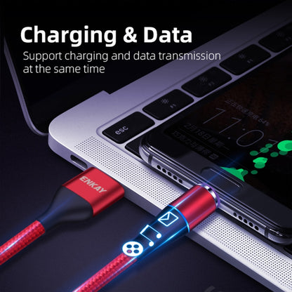 ENKAY 2 in 1 5A USB to Type-C + 8 Pin Magnetic Fast Charging Data Cable with LED Light, Length: 1m(Blue) - Charging Cable & Head by ENKAY | Online Shopping UK | buy2fix