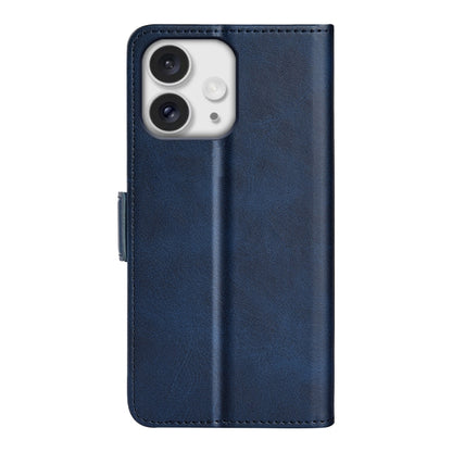 For iPhone 16 Pro Dual-side Magnetic Buckle Horizontal Flip Leather Phone Case(Dark Blue) - iPhone 16 Pro Cases by buy2fix | Online Shopping UK | buy2fix