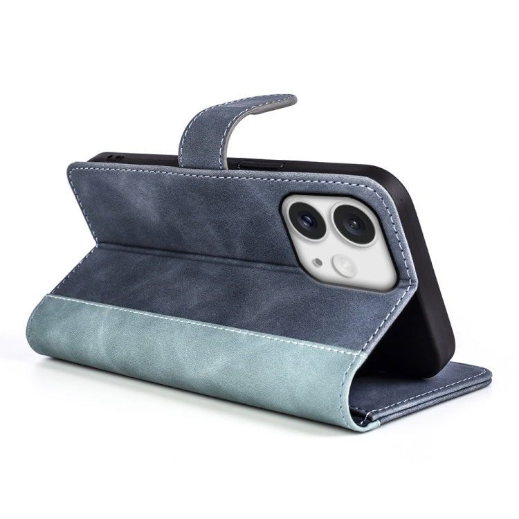 For iPhone 16 Pro Stitching Horizontal Flip Leather Phone Case(Blue) - iPhone 16 Pro Cases by buy2fix | Online Shopping UK | buy2fix