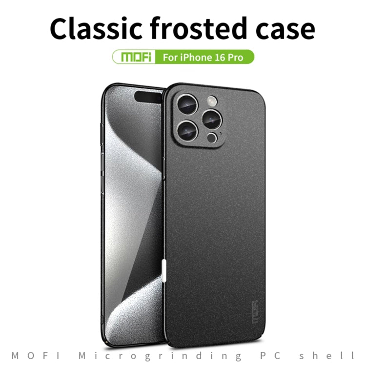 For iPhone 16 Pro MOFI Fandun Series Frosted PC Ultra-thin All-inclusive Phone Case(Gray) - iPhone 16 Pro Cases by MOFI | Online Shopping UK | buy2fix