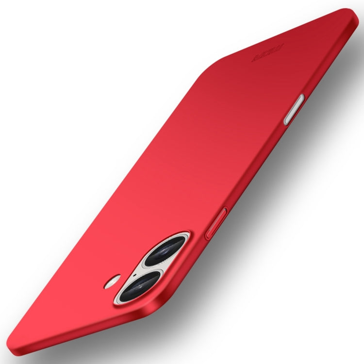 For iPhone 16 MOFI Frosted PC Ultra-thin Hard Phone Case(Red) - iPhone 16 Cases by MOFI | Online Shopping UK | buy2fix