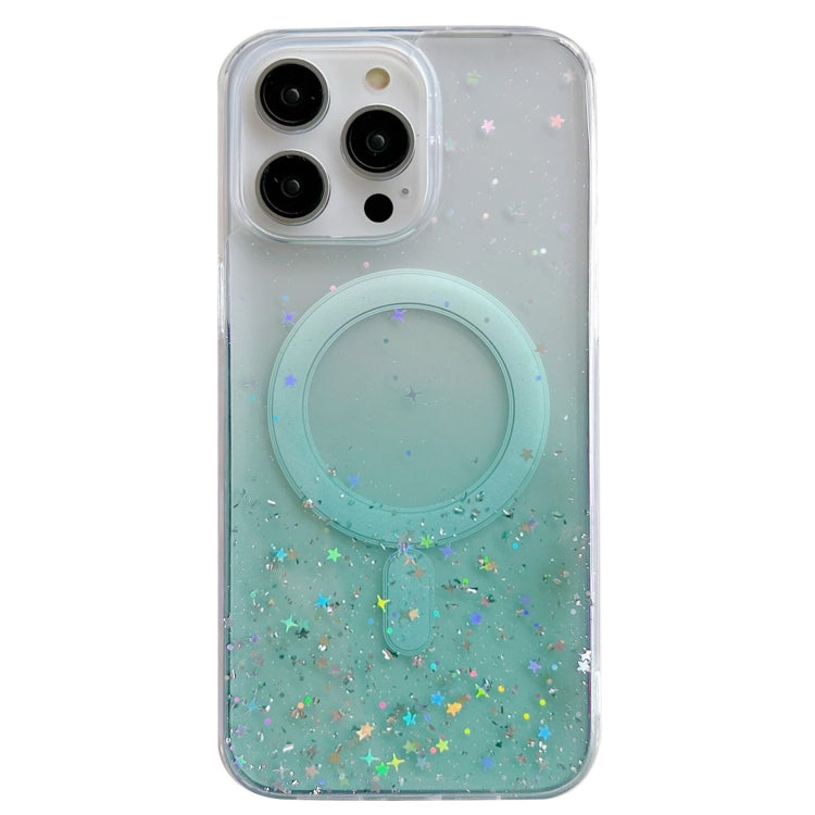 For iPhone 15 Plus MagSafe Glitter Hybrid Clear TPU Phone Case(Green) - iPhone 15 Plus Cases by buy2fix | Online Shopping UK | buy2fix