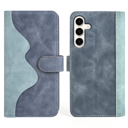 For Samsung Galaxy S24 5G Stitching Horizontal Flip Leather Phone Case(Blue) - Galaxy S24 5G Cases by buy2fix | Online Shopping UK | buy2fix