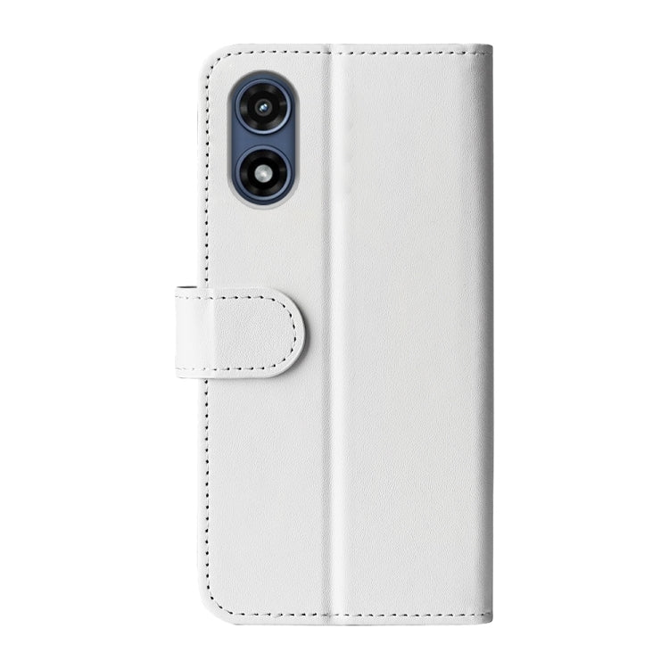 For Motorola Moto G Play 2024 R64 Texture Horizontal Flip Leather Phone Case(White) - Motorola Cases by buy2fix | Online Shopping UK | buy2fix