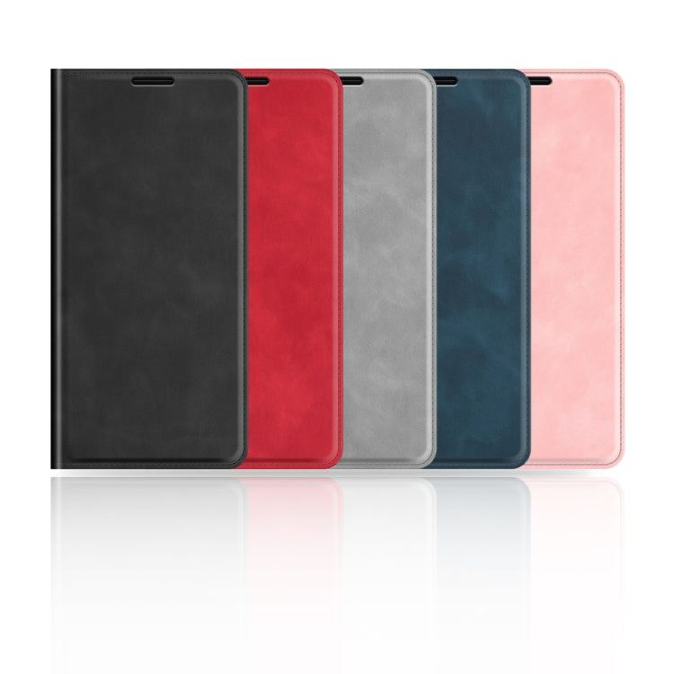 For Motorola Moto G Play 2024 Retro-skin Magnetic Suction Leather Phone Case(Dark Blue) - Motorola Cases by buy2fix | Online Shopping UK | buy2fix