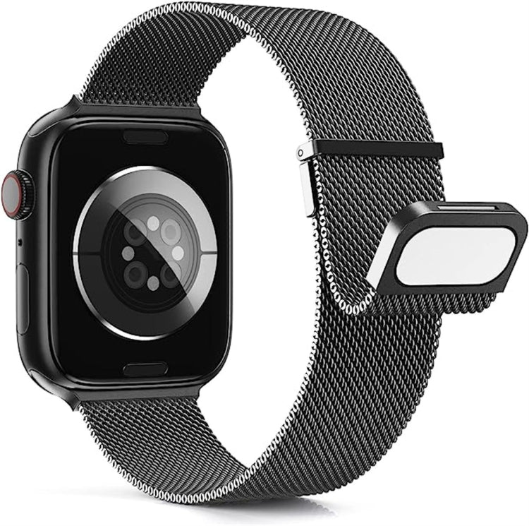 For Apple Watch SE 2022 44mm Milan Double Magnetic Steel Mesh Watch Band(Gray) - Watch Bands by buy2fix | Online Shopping UK | buy2fix