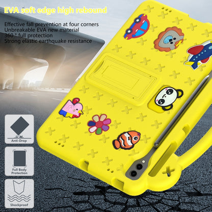 For Samsung Galaxy Tab S7+ / T970/T975/T976 Handle Kickstand Children EVA Shockproof Tablet Case(Yellow) - Tab S7+ T970 / T976B by buy2fix | Online Shopping UK | buy2fix