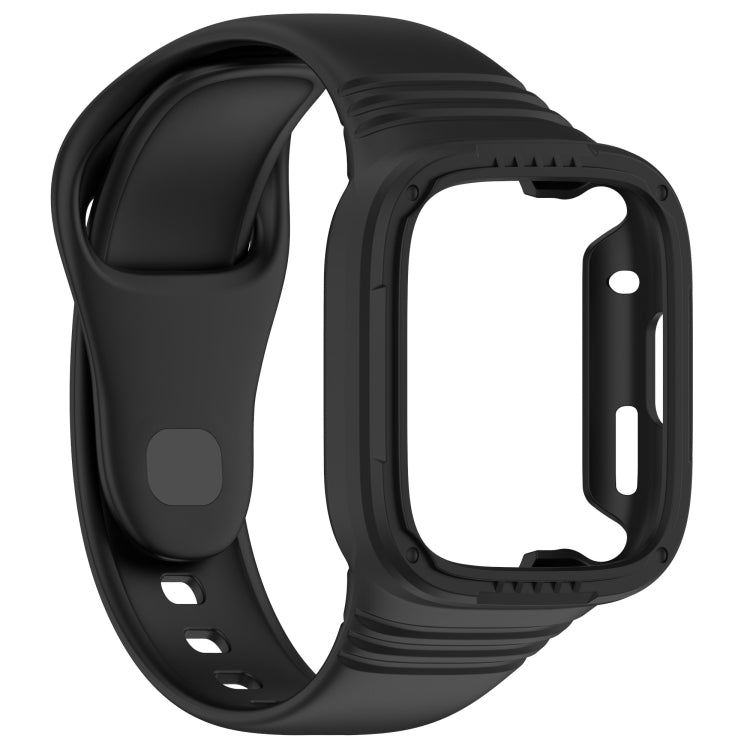 For Redmi Watch 3 Integrated Fully Enclosed Silicone Watch Band(Black) - Watch Bands by buy2fix | Online Shopping UK | buy2fix