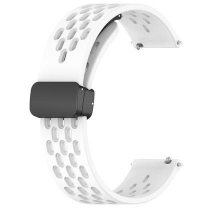 For Amazfit GTR Mini 20mm Folding Magnetic Clasp Silicone Watch Band(White) - Watch Bands by buy2fix | Online Shopping UK | buy2fix