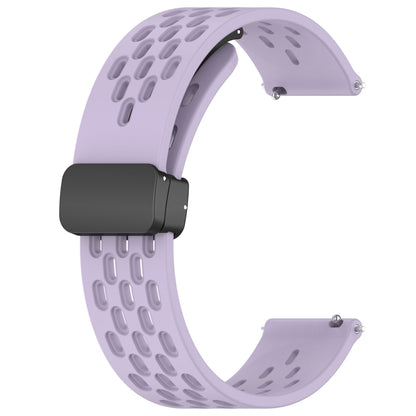 For Amazfit GTS 20mm Folding Magnetic Clasp Silicone Watch Band(Purple) - Watch Bands by buy2fix | Online Shopping UK | buy2fix