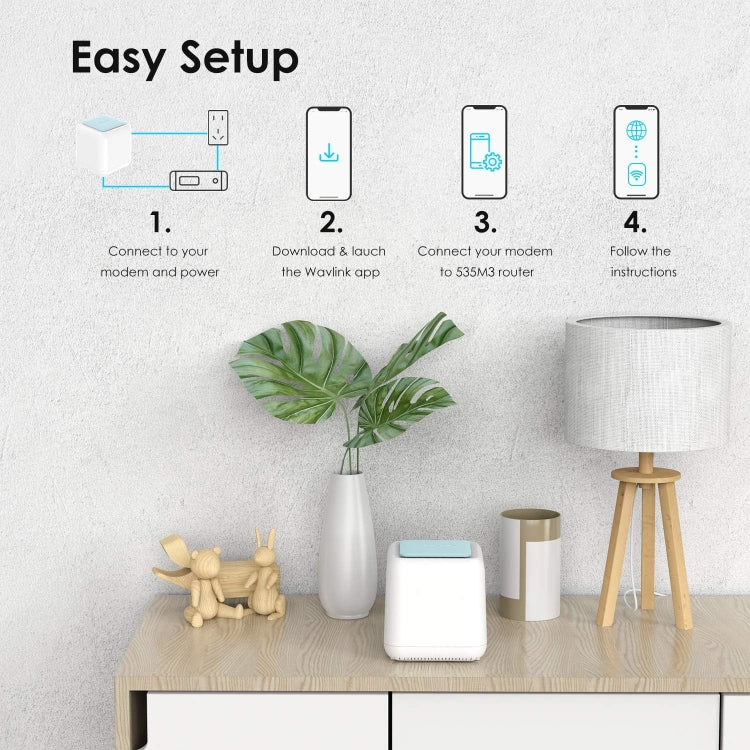 WAVLINK WN535M3 For Home Office 3pcs Mesh Wireless Router AC1200 Dual Band WiFi Signal Booster, Plug:UK Plug - Wireless Routers by WAVLINK | Online Shopping UK | buy2fix