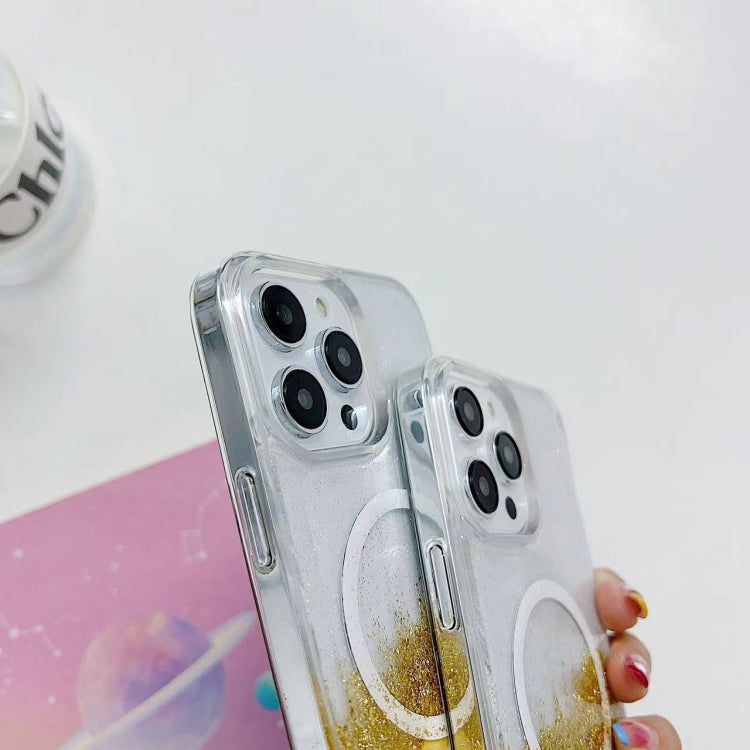 For iPhone 11 Pro MagSafe Gilding Hybrid Clear TPU Phone Case(White) - iPhone 11 Pro Cases by buy2fix | Online Shopping UK | buy2fix