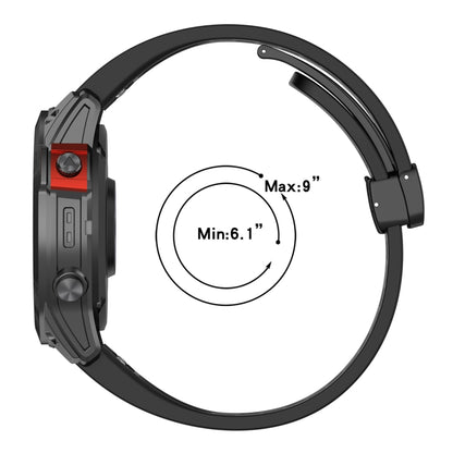 For Garmin Fenix 5x Sapphire Quick Release Holes Magnetic Buckle Silicone Watch Band(Dark Gray) - Watch Bands by buy2fix | Online Shopping UK | buy2fix