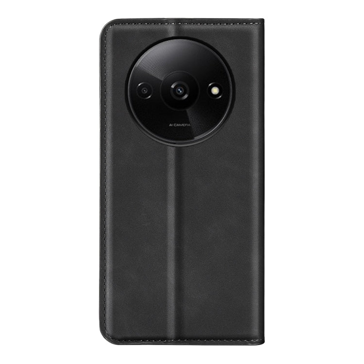 For Xiaomi Redmi A3 Retro-skin Magnetic Suction Leather Phone Case(Black) - Xiaomi Cases by buy2fix | Online Shopping UK | buy2fix