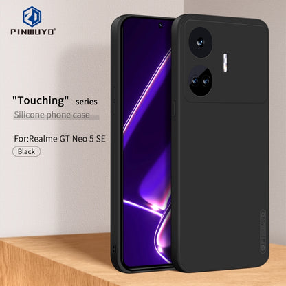 For Realme GT Neo5 SE PINWUYO Sense Series Liquid Silicone TPU Phone Case(Black) - Realme Cases by PINWUYO | Online Shopping UK | buy2fix