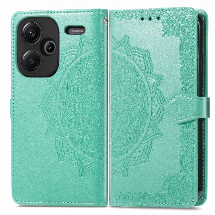 For Xiaomi Redmi Note 13 Pro+ Mandala Flower Embossed Leather Phone Case(Green) - Note 13 Pro+ Cases by buy2fix | Online Shopping UK | buy2fix