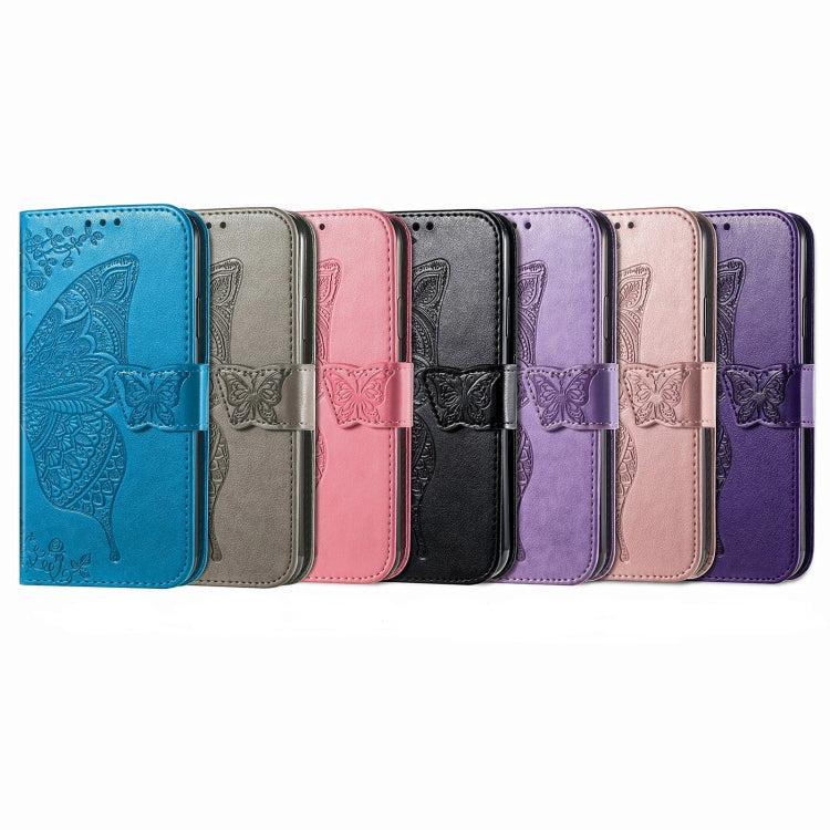 For Xiaomi Redmi Note 13 Pro Butterfly Love Flower Embossed Leather Phone Case(Dark Purple) - Note 13 Pro Cases by buy2fix | Online Shopping UK | buy2fix
