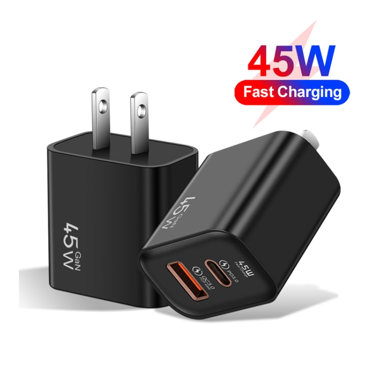 45PQ 45W PD25W + QC3.0 20W USB Fully Compatible Super Fast Charger, US Plug(Transparent Gray) - USB Charger by buy2fix | Online Shopping UK | buy2fix