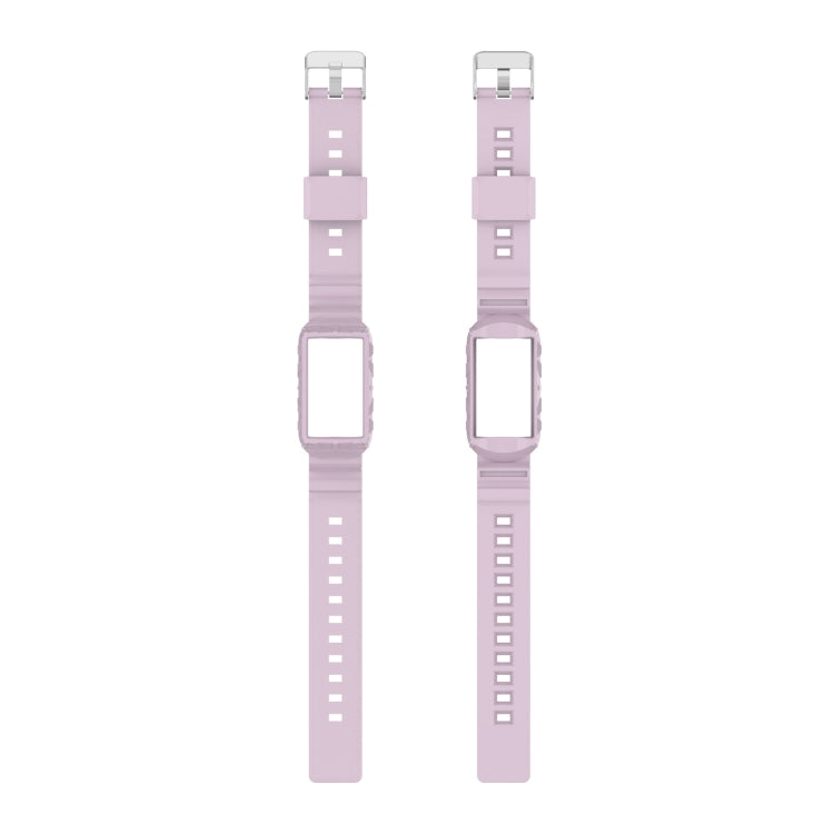 For Fitbit Charge 6 / 5 / 4 / 3 Armor Integrated TPU Watch Band(Light Purple) - Watch Bands by buy2fix | Online Shopping UK | buy2fix