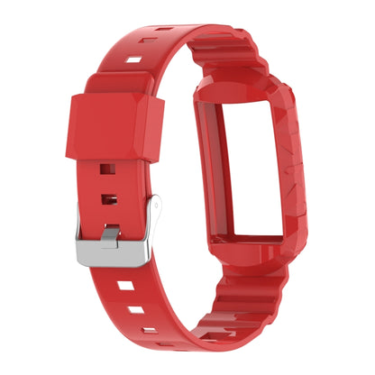 For Fitbit Charge 6 / 5 / 4 / 3 Armor Integrated TPU Watch Band(Red) - Watch Bands by buy2fix | Online Shopping UK | buy2fix