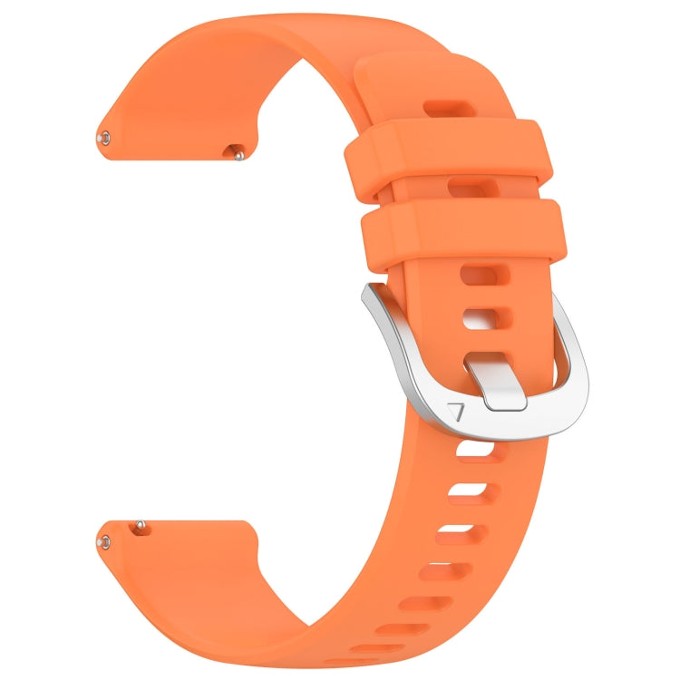 For Garmin VivoMove Trend Liquid Glossy Silver Buckle Silicone Watch Band(Orange) - Watch Bands by buy2fix | Online Shopping UK | buy2fix