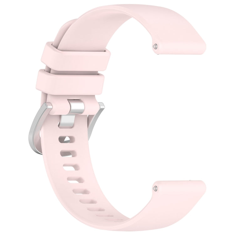 For Garmin Forerunner245 / 245 Music Liquid Glossy Silver Buckle Silicone Watch Band(Pink) - Watch Bands by buy2fix | Online Shopping UK | buy2fix