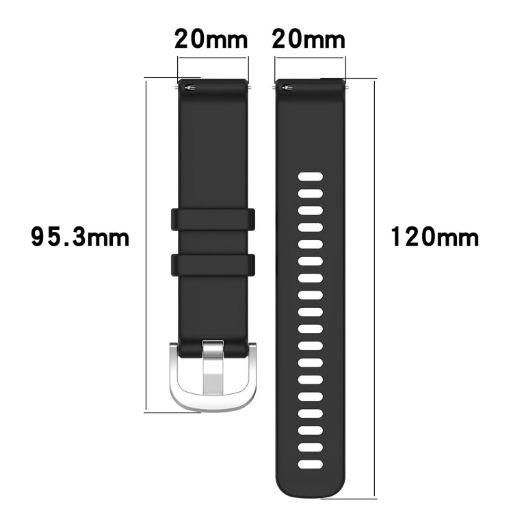 For Garmin Vivomove HR Sport Liquid Glossy Silver Buckle Silicone Watch Band(Gray) - Watch Bands by buy2fix | Online Shopping UK | buy2fix