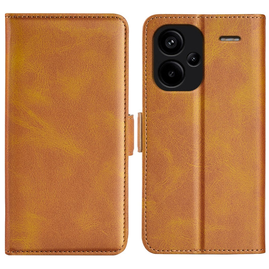 For Xiaomi Redmi Note 13 Pro+ Dual-side Magnetic Buckle Horizontal Flip Leather Phone Case(Yellow) - Note 13 Pro+ Cases by buy2fix | Online Shopping UK | buy2fix