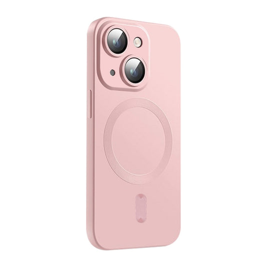 For iPhone 14 Plus ENKAY MagSafe Matte TPU Phone Case with Lens Film(Pink) - iPhone 14 Plus Cases by ENKAY | Online Shopping UK | buy2fix
