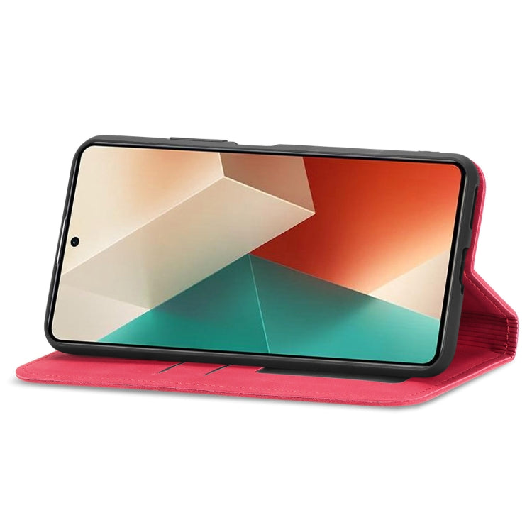 For Xiaomi Redmi Note 13 4G Retro Skin Feel Magnetic Flip Leather Phone Case(Red) - Note 13 Cases by buy2fix | Online Shopping UK | buy2fix
