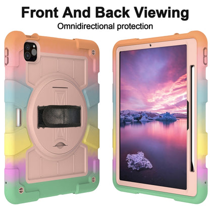 For iPad Air 11 2024 Silicone Hybrid PC Shockproof Tablet Case with Shoulder Strap(Colorful Gold) - iPad Air 11 2024 Cases by buy2fix | Online Shopping UK | buy2fix