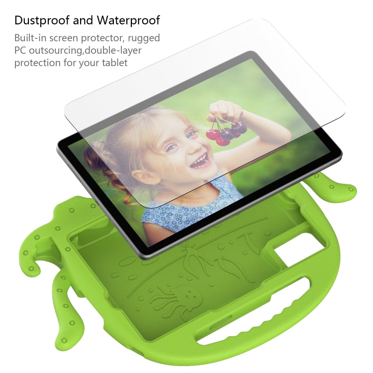 For Samsung Galaxy Tab S9 / S9 FE / S7 / S8 Octopus Style EVA Hybrid PC Shockproof Tablet Case with Strap(Grass Green) - Galaxy Tab S9 Cases by buy2fix | Online Shopping UK | buy2fix