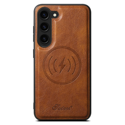 For Samsung Galaxy S23+ 5G Suteni H15  Oil Eax Leather Detachable Wallet Back Phone Case(Brown) - Galaxy S23+ 5G Cases by Suteni | Online Shopping UK | buy2fix