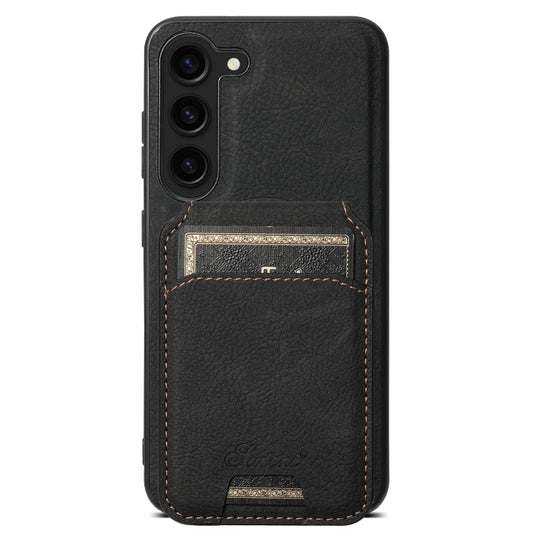 For Samsung Galaxy S24 5G Suteni H16 Litchi Texture Leather Detachable Wallet Back Phone Case(Black) - Galaxy S24 5G Cases by Suteni | Online Shopping UK | buy2fix