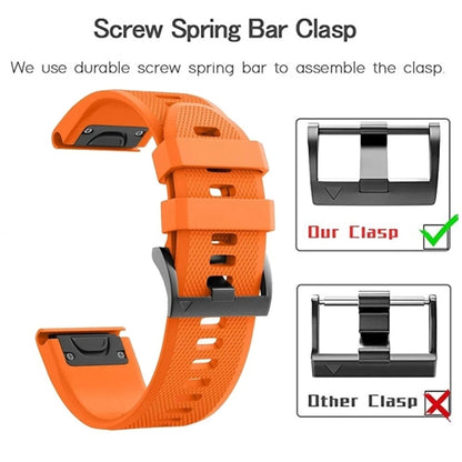 For Garmin MARQ Adventurer Gen 2 22mm Quick Release Silicone Watch Band(Orange) - Watch Bands by buy2fix | Online Shopping UK | buy2fix