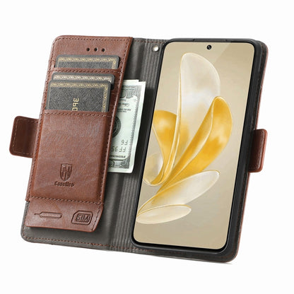 For vivo X100 CaseNeo Splicing Dual Magnetic Buckle Leather Phone Case(Brown) - X100 Cases by imak | Online Shopping UK | buy2fix
