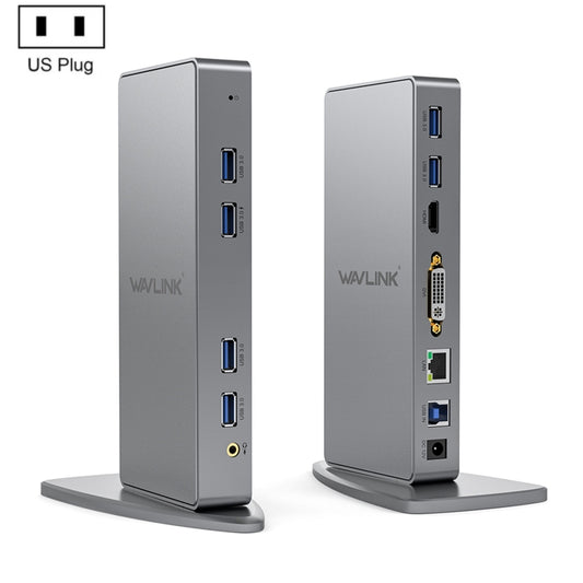 WAVLINK WL-UG39DK7 USB3.0 Hub Adapter Multi-Screen Graphics Card Universal Docking Station, Plug:US Plug - USB HUB by WAVLINK | Online Shopping UK | buy2fix