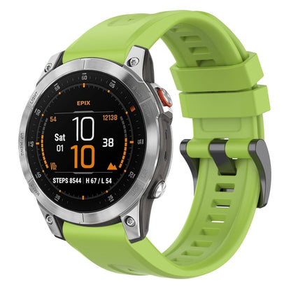 For Garmin Epix Gen2 / Epix Pro Gen2 47mm Solid Color Black Buckle Silicone Quick Release Watch Band(Lime green) - Watch Bands by buy2fix | Online Shopping UK | buy2fix