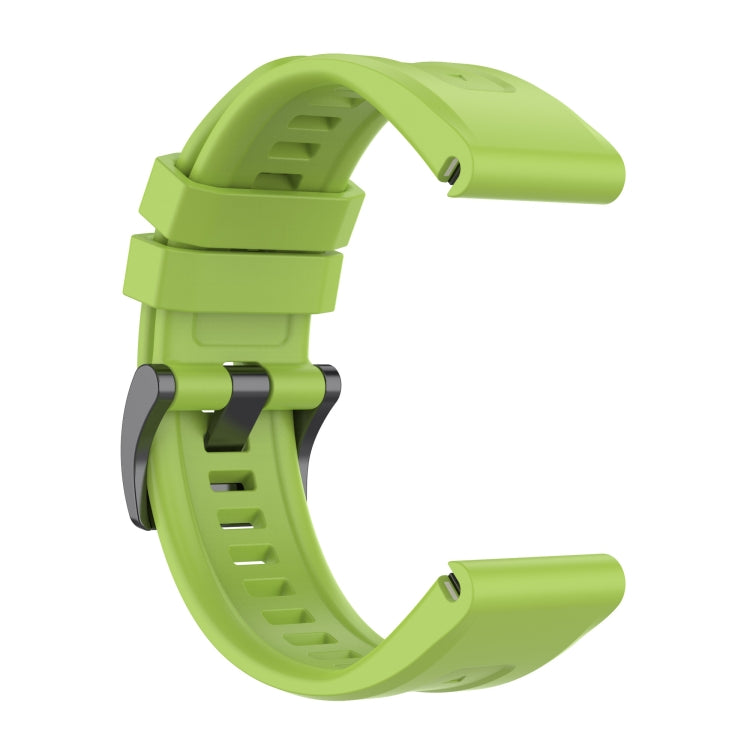 For Garmin Instinct 2 / Instinct Solid Color Black Buckle Silicone Quick Release Watch Band(Lime green) - Watch Bands by buy2fix | Online Shopping UK | buy2fix