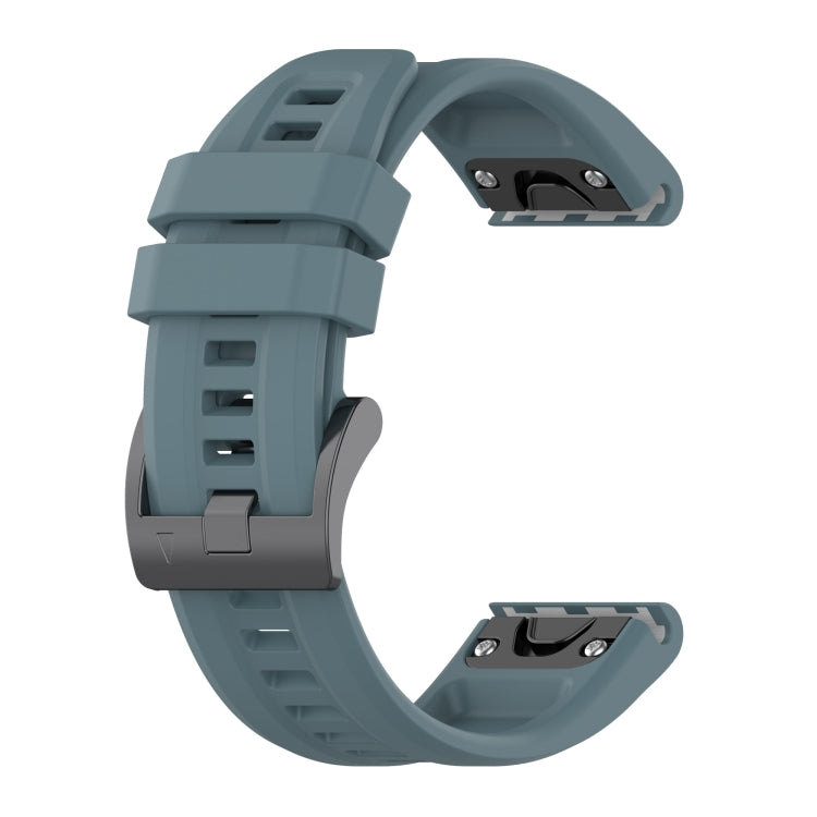 For Garmin Instinct 2 / Instinct Solid Color Black Buckle Silicone Quick Release Watch Band(Rock Blue) - Watch Bands by buy2fix | Online Shopping UK | buy2fix