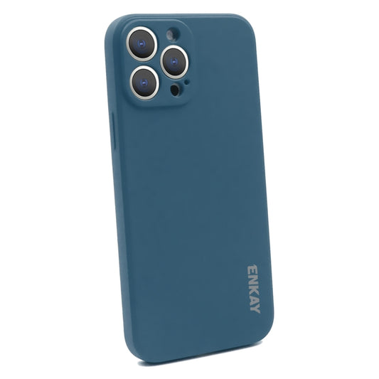 For iPhone 15 Pro Max ENKAY Liquid Silicone Soft Shockproof Phone Case(Dark Blue) - iPhone 15 Pro Max Cases by ENKAY | Online Shopping UK | buy2fix