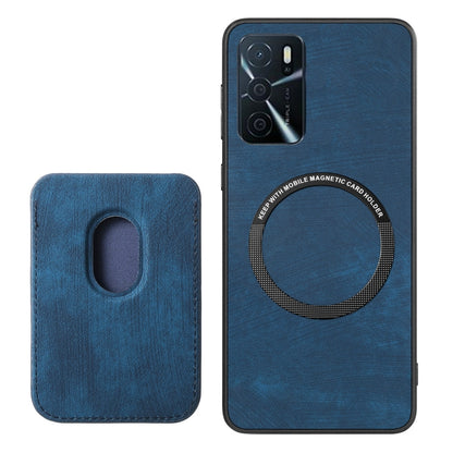 For OPPO Reno10 Pro+ Retro Leather Card Bag Magnetic Phone Case(Blue) - OPPO Cases by buy2fix | Online Shopping UK | buy2fix