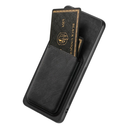 For OPPO Reno8 T 4G Retro Leather Card Bag Magnetic Phone Case(Black) - OPPO Cases by buy2fix | Online Shopping UK | buy2fix