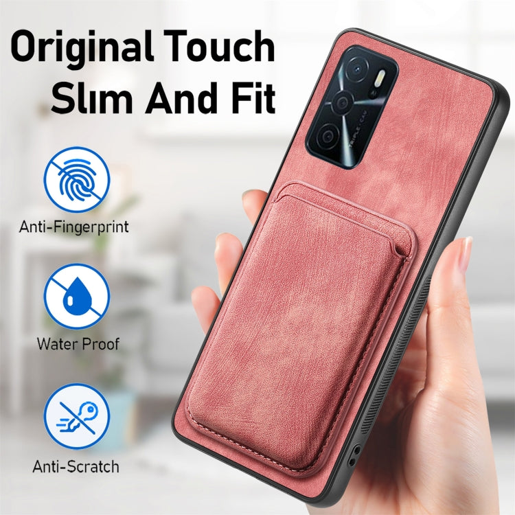 For OPPO A92S Retro Leather Card Bag Magnetic Phone Case(Pink) - OPPO Cases by buy2fix | Online Shopping UK | buy2fix