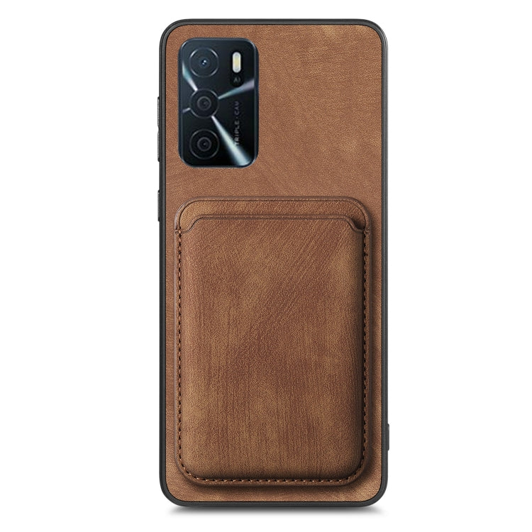 For OPPO A53 / A53S Retro Leather Card Bag Magnetic Phone Case(Brown) - OPPO Cases by buy2fix | Online Shopping UK | buy2fix