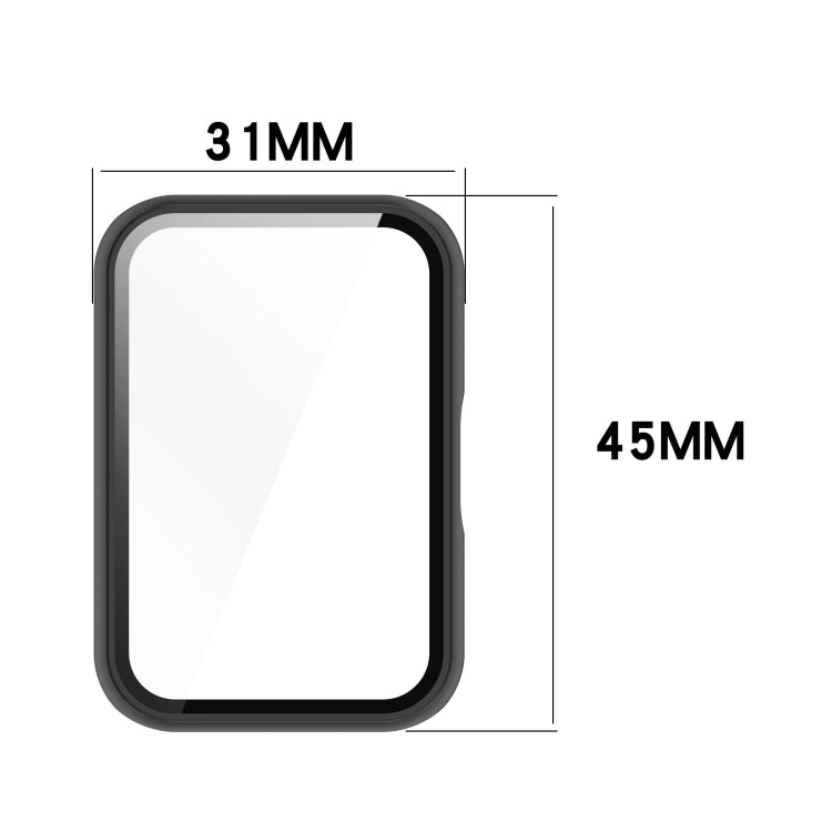 For Samsung Galaxy Fit 3 SM-R390 PC + Tempered Glass Film Integrated Watch Protective Case(Bright Black) - Watch Cases by buy2fix | Online Shopping UK | buy2fix