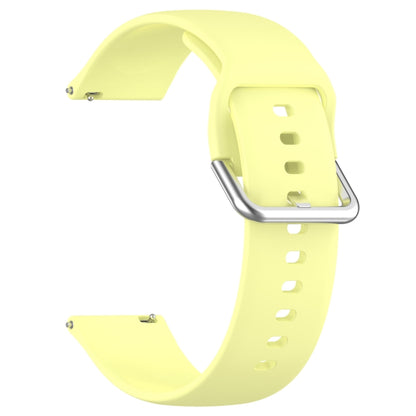 For Xiaomi Watch 2 Solid Color Metal Silver Buckle Silicone Watch Band, Size: L(Yellow) - Watch Bands by buy2fix | Online Shopping UK | buy2fix